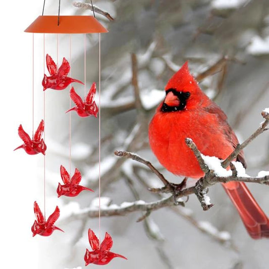 Solar Cardinal Wind Chime Light