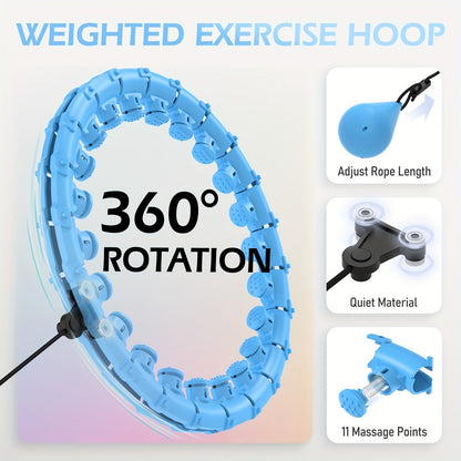 Weighted Exercise Circle for Adults Weight Loss, Infinity Hoop Fit Plus Size 63 Inch/160cm