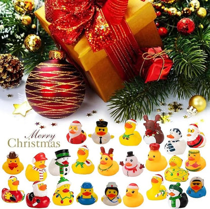 24 Pcs Countdown Christmas Rubber Ducks Advent Calendar