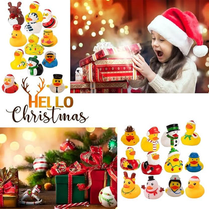 24 Pcs Countdown Christmas Rubber Ducks Advent Calendar