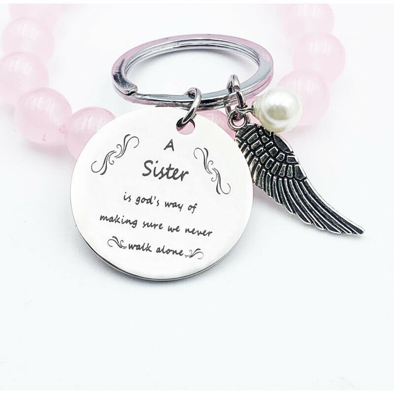 A Sister is God's Way of Making Sure We Never Walk Alone Keychain