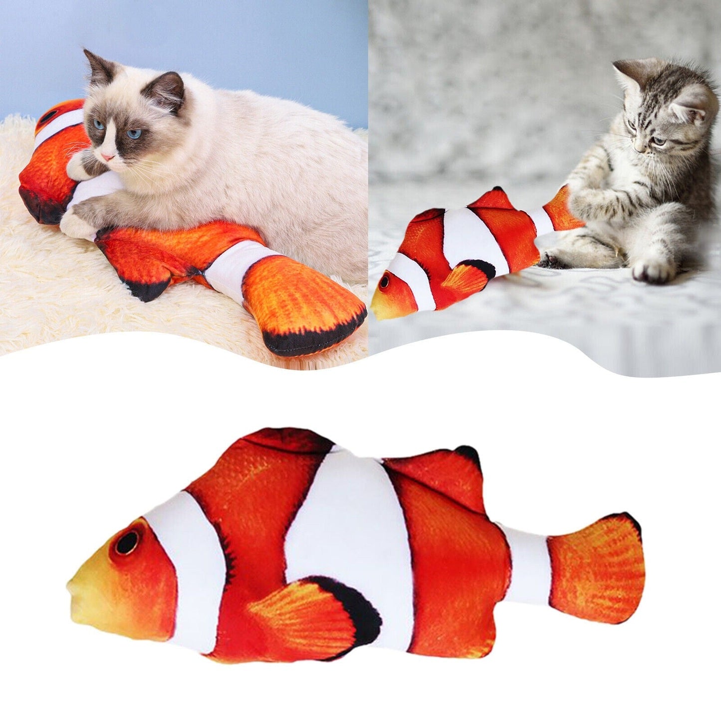 Plush Simulation USB Charging Cat Fish Toy