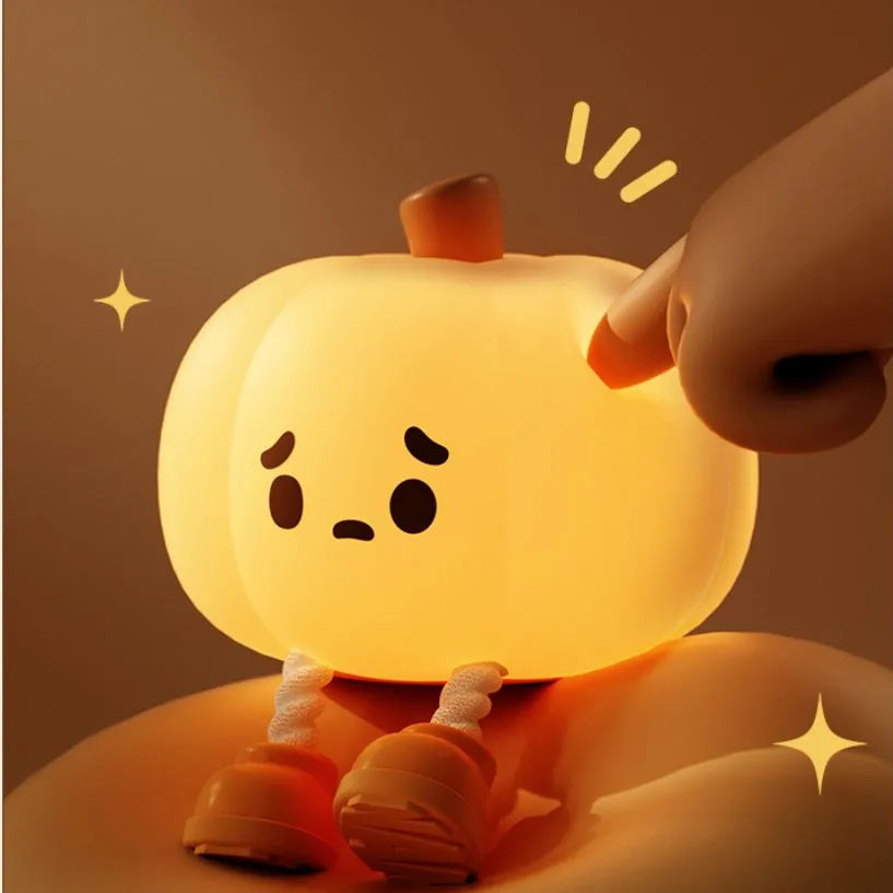 Cute Silicone Halloween Pumpkin Night Light Lamp for Halloween Decorations