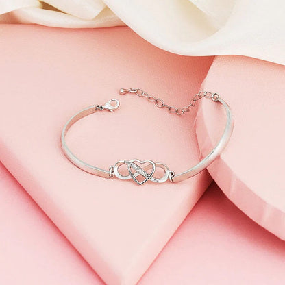 "Always Remember I Love You Mom Forever" Love Heart Bracelet