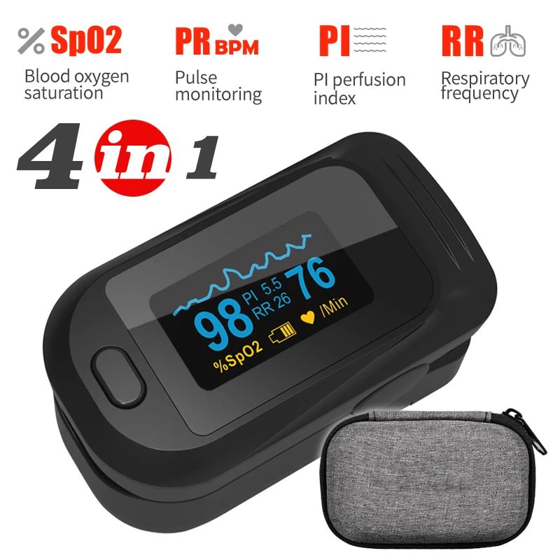 PulseGuard Pro 4 in 1: respiratory frequency-oxygen saturation-pulse rate – perfusion index accuracy of home pulse oximeter