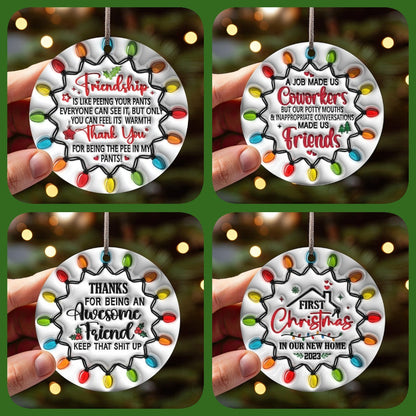 🎁BESTIES CHRISTMAS ROUND ORNAMENT