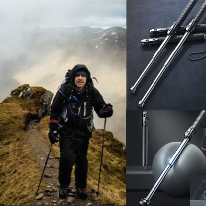 2024 Enhanced automatic retractable baton hiking stick