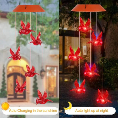 Solar Cardinal Wind Chime Light