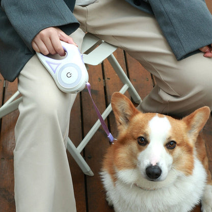 LED Light Retractable Dog Leash with Light