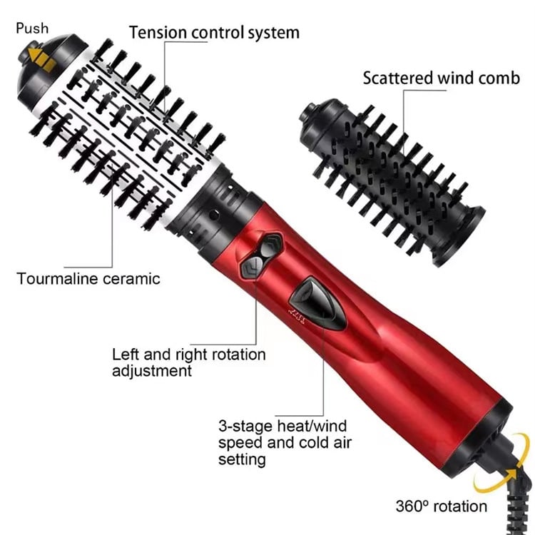 3-in-1 Hot Air Styler and Rotating Hair Dryer for Dry hair. curl hair. straighten hair