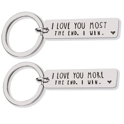 "I Love You More The End I Win" Funny Gift Keychain- Gift for him/her