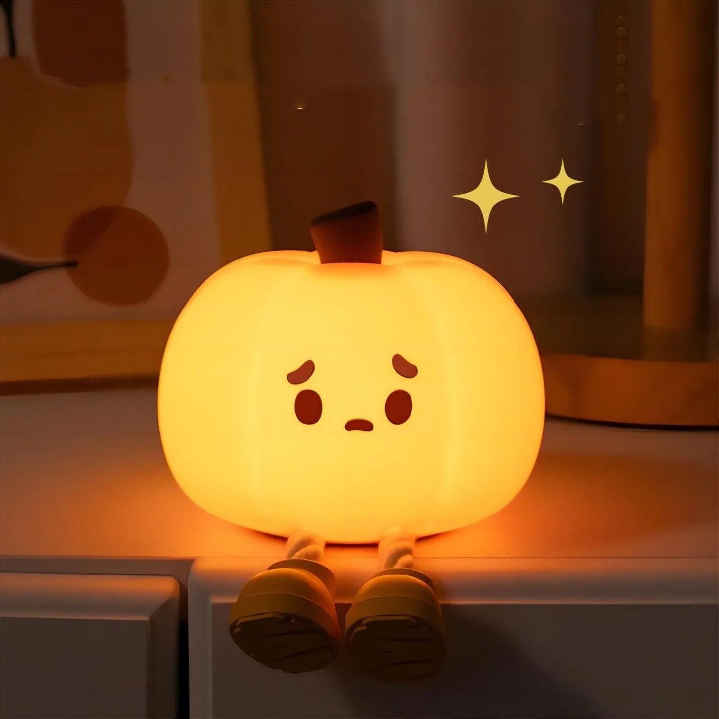 Cute Silicone Halloween Pumpkin Night Light Lamp for Halloween Decorations