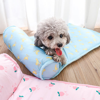 Pet Summer Cool Bed Ice Silk Cooling Mat for Dogs & Cats