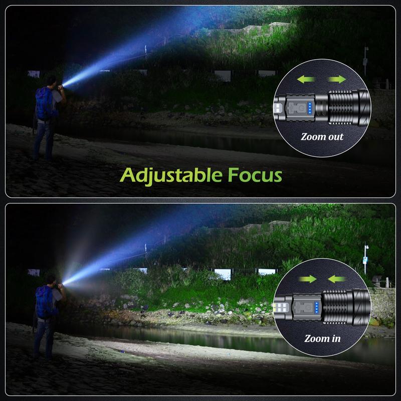 Outdoor lighting white laser flashlight with cob warning side work light