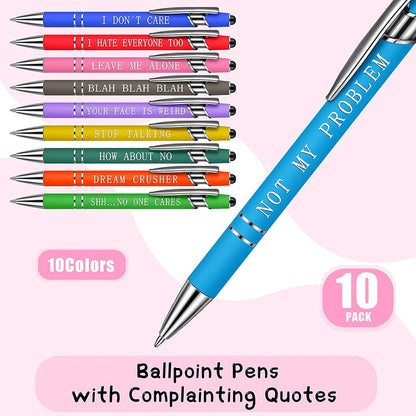 10 pcs Funny Office Pens(Black Ink)