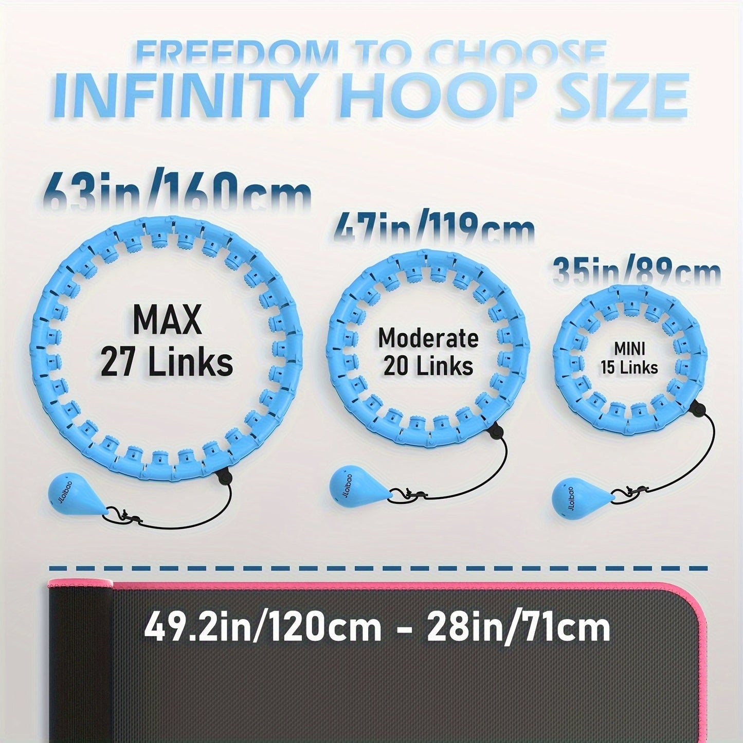 Weighted Exercise Circle for Adults Weight Loss, Infinity Hoop Fit Plus Size 63 Inch/160cm