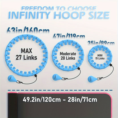 Weighted Exercise Circle for Adults Weight Loss, Infinity Hoop Fit Plus Size 63 Inch/160cm