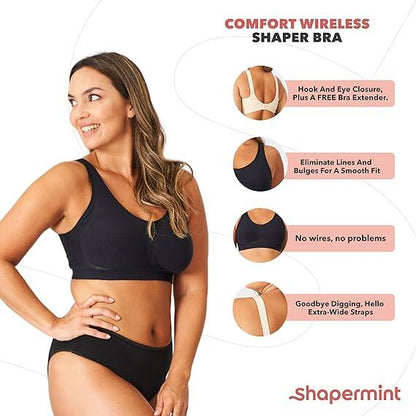 SHAPERMINT Bras for Women - Womens Bras, Compression Bra, Wirefree Bra, Stretchable Straps Bra