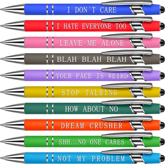 10 pcs Funny Office Pens(Black Ink)