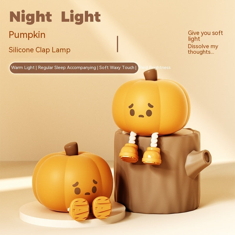 Cute Silicone Halloween Pumpkin Night Light Lamp for Halloween Decorations