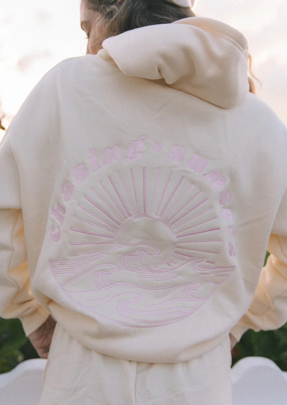 Pink Palm Puff Hoodie