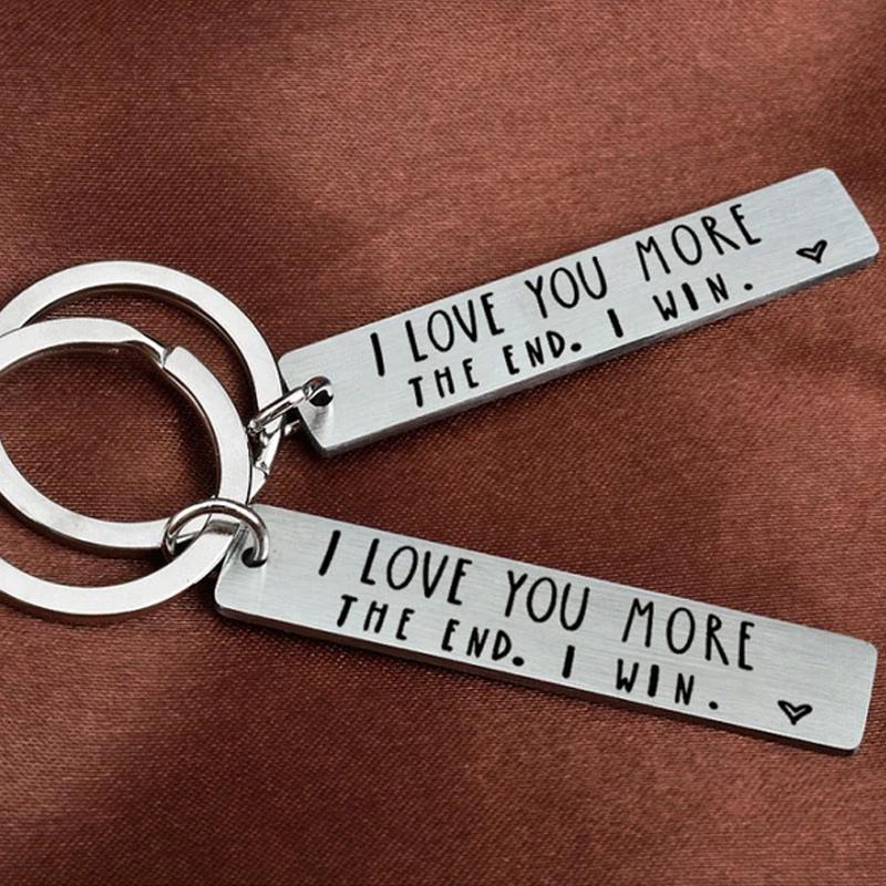 "I Love You More The End I Win" Funny Gift Keychain- Gift for him/her