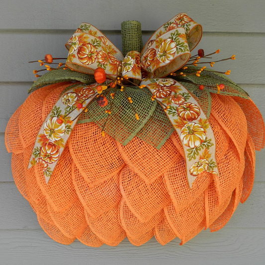 Imaginarye Farmhouse Pumpkin Wreath For Front Door