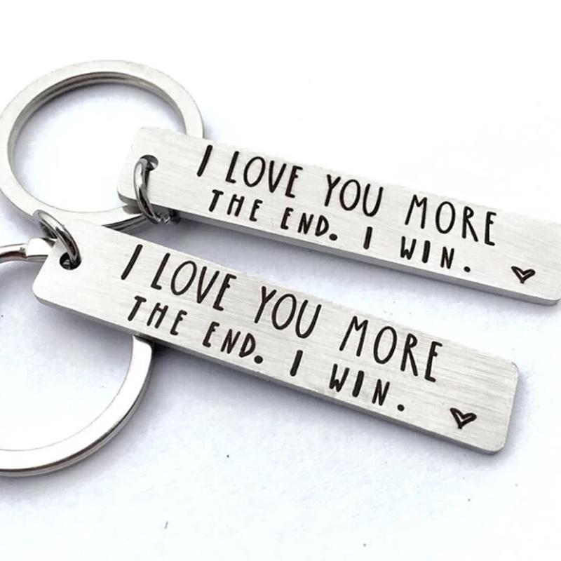 "I Love You More The End I Win" Funny Gift Keychain- Gift for him/her