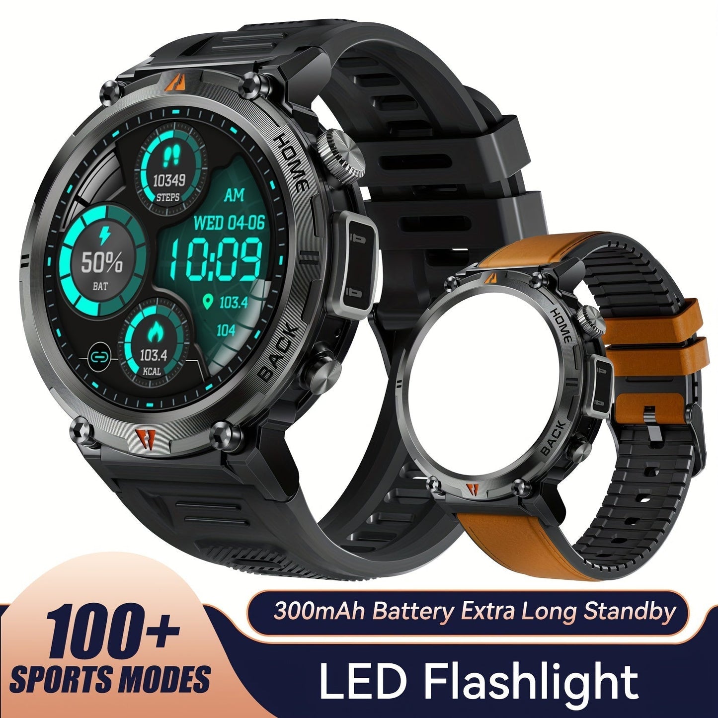 Sports Smart Watch For Men: LED Lighting, Answer/Make Calls, Outdoor Sports Watch, Fitness Tracker, Pedometer