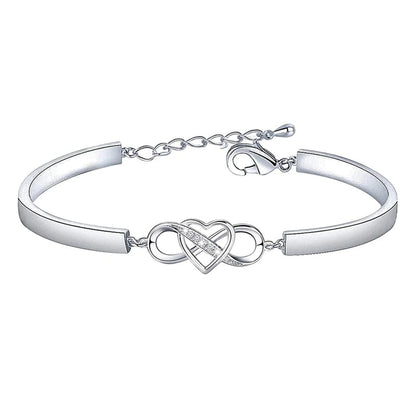 "Always Remember I Love You Mom Forever" Love Heart Bracelet