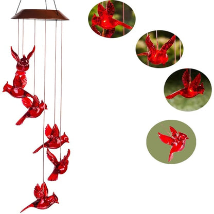 Solar Cardinal Wind Chime Light