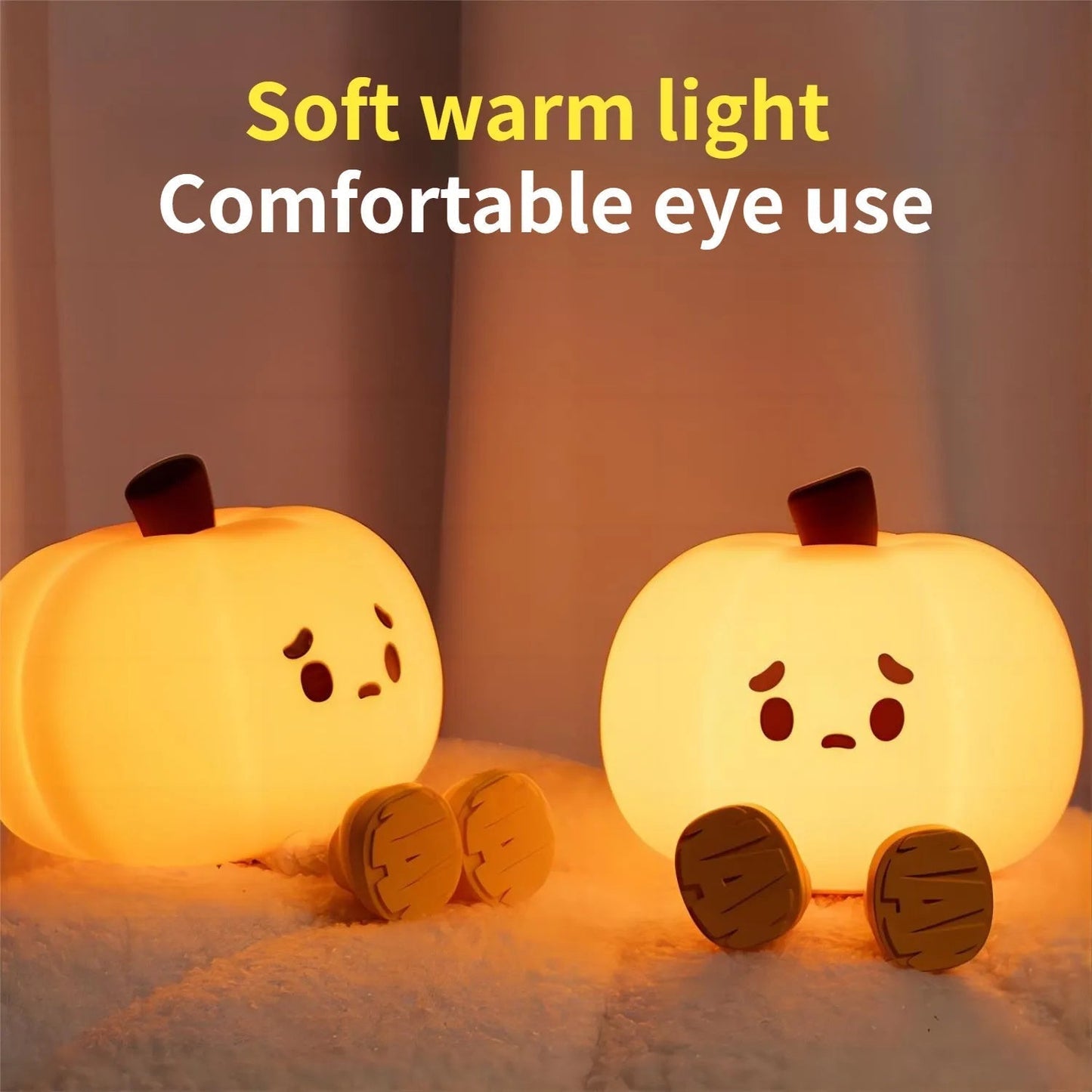 Cute Silicone Halloween Pumpkin Night Light Lamp for Halloween Decorations