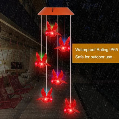 Solar Cardinal Wind Chime Light