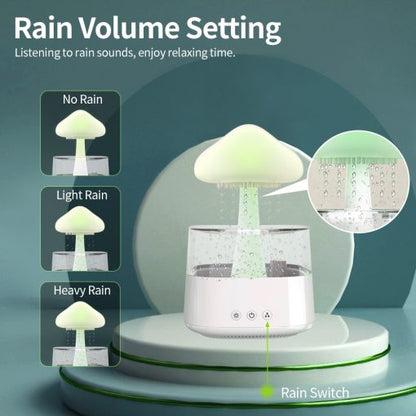 2-in-1 Desk Light Humidifier Rain Cloud Aromatherapy Essential Oil Zen Diffuser & Raining Cloud Night Light Mushroom Lamp