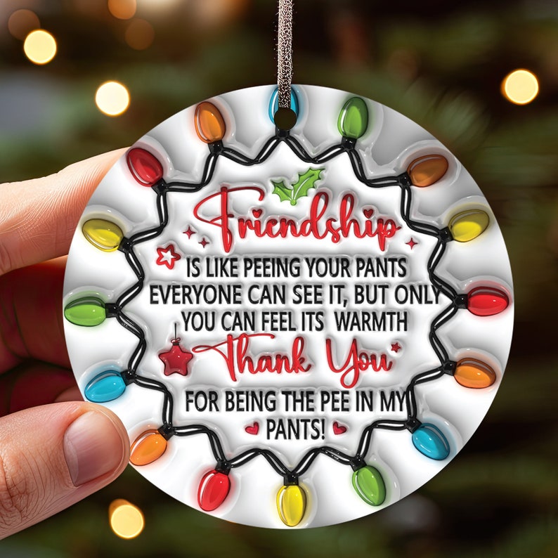 🎁BESTIES CHRISTMAS ROUND ORNAMENT