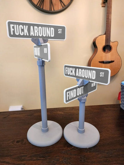 🤣F Around/Find Out Street Sign Desk Decoration | Funny Desk Gift